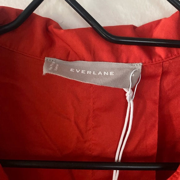 Everlane The Boxy Crop PJ Top Orange Cotton Pajama Button Up Shirt Size Small - Picture 5 of 10